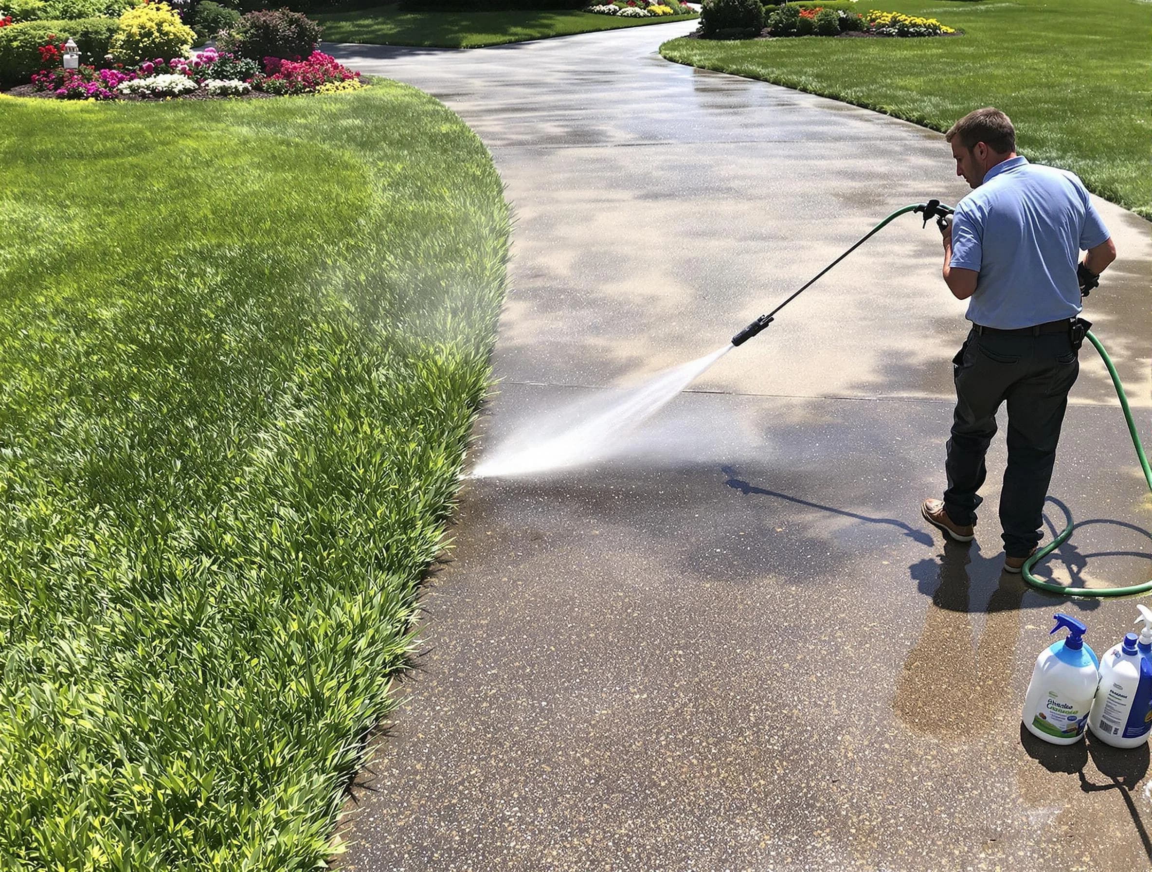 Before and after pressure washing by Middleburg Heights Power Washing in Middleburg Heights