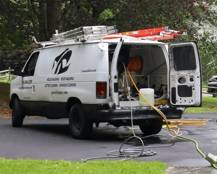 Middleburg Heights Power Washing professionals cleaning commercial fleet in Middleburg Heights